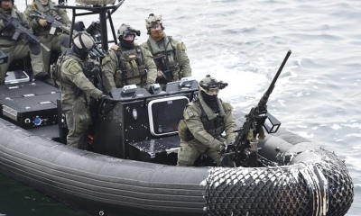 Miembros de una Unidad de Fuerzas Especiales de Alemania durante unos ejercicios.