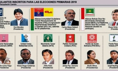 Nueve partidos registraron binomios únicos 