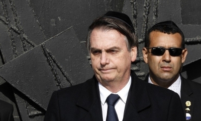 Jair Bolsonaro durante su visita al Museo del Holocausto, Yad Vashem, en Jerusalén, 2 de abril de 2019.