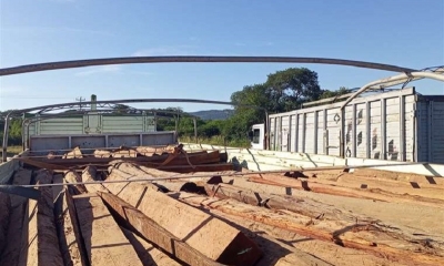 La madera encontrada en uno de los camiones intervenidos