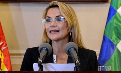 La presidenta Jeanine Añez