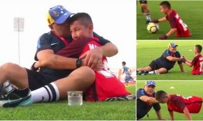 El astro argentino Diego Armando Maradona ha hecho realidad el sueño de un niño. Foto: Internet