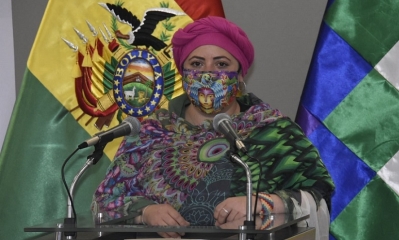 La ministra de la Presidencia, María Nela Prada
