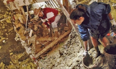 Una casa afectada por la mazamorra en Tiquipaya
