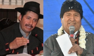 Esteban Urquizo y Evo Morales/Foto. Kandire