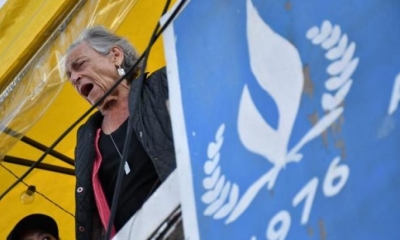 La presidenta de la Asamblea Permanente de Derechos Humanos de Bolivia (APDHB), Amparo Carvajal 