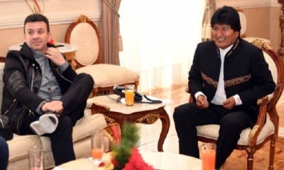 Evo Morales reunido con Julio César Baldivieso/Foto. ABI