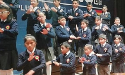 Así, interpretaron el himno Nacional/Foto. RRSS
