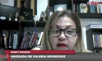 La abogada defensora de la exesposa de Antonio Parada, Valeria Rodríguez, en una entrevista vritual
