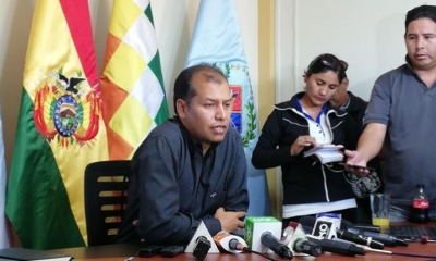 El director de Codesur, Juan Manuel Chevarría, durante conferencia de prensa.
