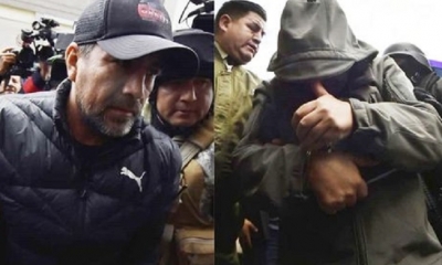 Así llegaron los exoficiales de la Policía/Foto. RRSS