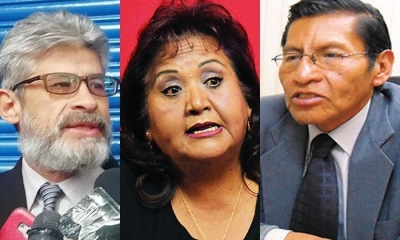 Fiscal Rodriguez, exjuez Yañiquez y actual juez Sixto Fernández. Fotos/tomadas de internet