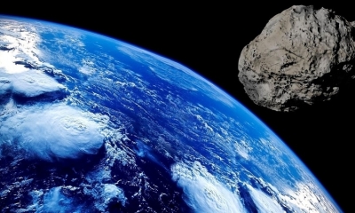 Imagen ilustrativa asteroide cercano a la Tierra. 