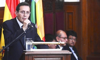 El presidente del TSJ, José Antonio Revilla, en la inauguración del año judicial, el jueves en Sucre. | APG