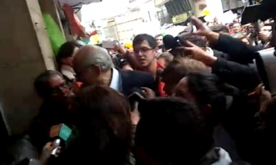 Así llegó Carlos Mesa a la Fiscalía/Foto. Captura de pantalla