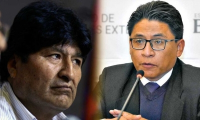 Foto/ Archivo: El expresidente Evo Morales y el ministro de Justicia Iván Lima.