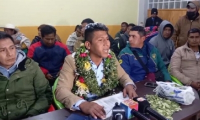 Dirigente de la Adepcoca paralela, Arnold Alanez. Foto: Captura