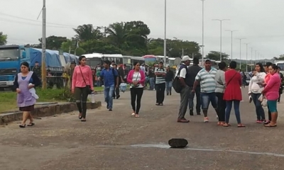 Así bloquearon los transportistas/Foto. RRSS