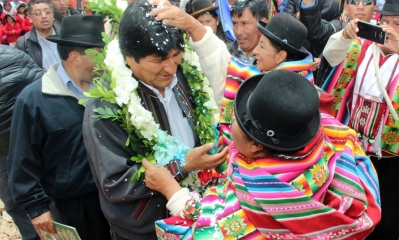 Así fue recibido el mandatario de Estado/Foto. ABI