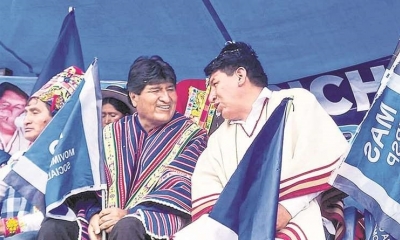 Foto/ Archivo: Evo Morales junto al gobernador Jhonny Mamani en un evento