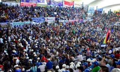 Foto / Archivo : Un congreso del MAS en el municipio de Montero, Santa Cruz.