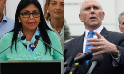 Delcy Rodríguez y Mike Pence/Foto. Kandire