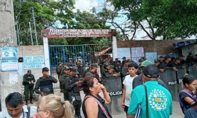 Los campesinos que abandonaron la sede la Federación Única de Campesinos