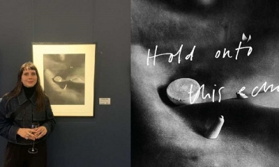 Inés Fernández de Córdova, junto a su obra