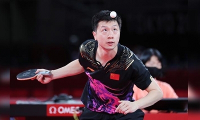 El chino Ma Long en la final del tenis de mesa en Tokio. | EFE