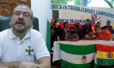El cívico Rómulo Calvo y sectores sociales afines al MAS.