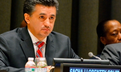 El embajador de Bolivia ante Naciones Unidas, Sacha Llorenti