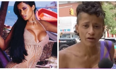 El antes y después de la modelo de República Dominicana Susy Perez quien vive en las calles de Nueva York sumida en las drogas.