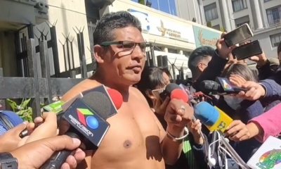 El dirigente Toño Siñani en su protesta de este viernes.