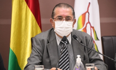 Ministro de Salud, Edgar Pozo en una conferencia de prensa pasada | Comunicación 
