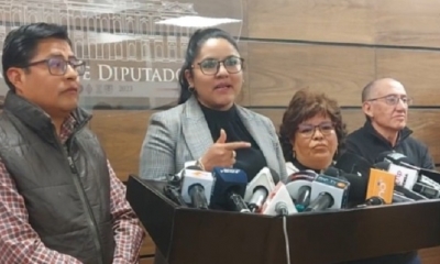Diputados de Comunidad Ciudadana (CC) en conferencia de prensa.