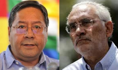 Los candidatos del MAS y CC, Luis Arce y Carlos Mesa. Foto: Montaje