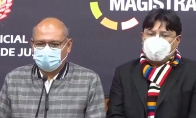 El presidente del Tribunal Supremo de Justicia, Ricardo Torres, y el presidente del Consejo de la Magistratura, Marvin Molina