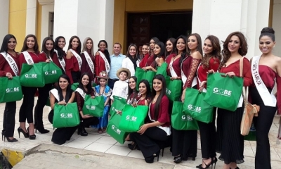Candidatas del Miss Bolivia 2018 visitaron la gobernación beniana. Foto: Rolando Miranda