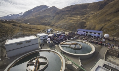 Presidente Evo Morales entregó e inaugura planta de tratamiento de agua potable en Chuquiaguillo. Foto: ABI