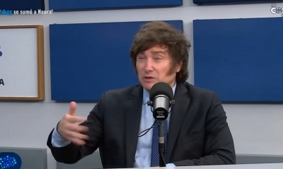 Javier Milei durante una entrevista con Alejandro Fantino. Foto: Captura Youtube Neura Media