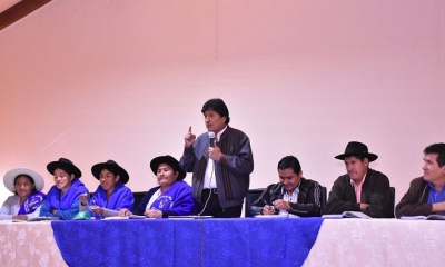  El Presidente Evo Morales se reune con la Confederación de Mujeres Campesinas de Bolivia 