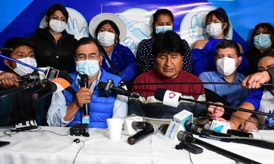 Evo Morales y los candidatos del MAS. | José Rocha