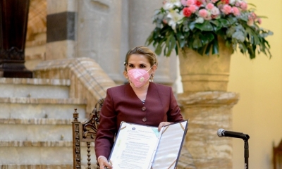 La presidenta Jeanine Áñez