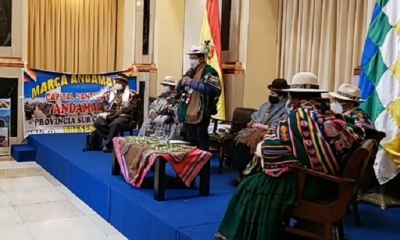 El vicepresidente se reunió con autoridades indígenas/Foto. ABI