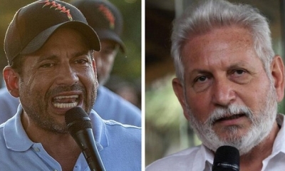 El gobernador de Santa Cruz, Luis Fernando Camacho y el líder de Demócratas, Rubén Costas