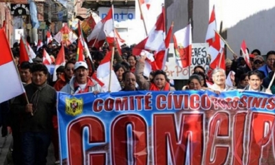 Una movilización anterior protagonizada por el Comité Cívico Potosinista (Comcipo).