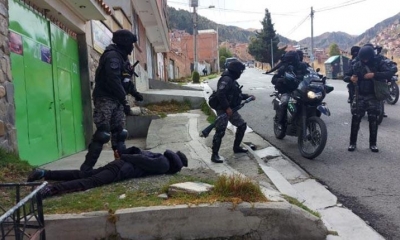 Policía durante los conflictos de Adepcoca. | Erbol