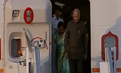 Ram Nath Kovind, llegó al aeropuerto de Viru Viru/Foto. Captura de pantalla 