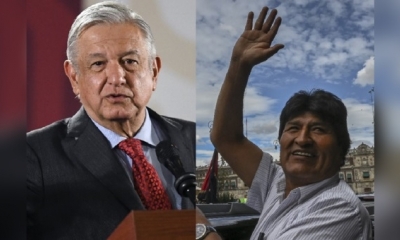 López Obrador defiende el asilo político a Evo Morales. | Fuente: Composición en base a imágenes de AFP.