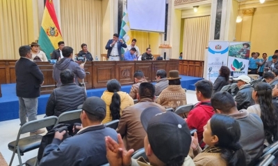 El encuentro de cocaleros de Yungas se realizó en la Vicepresidencia.